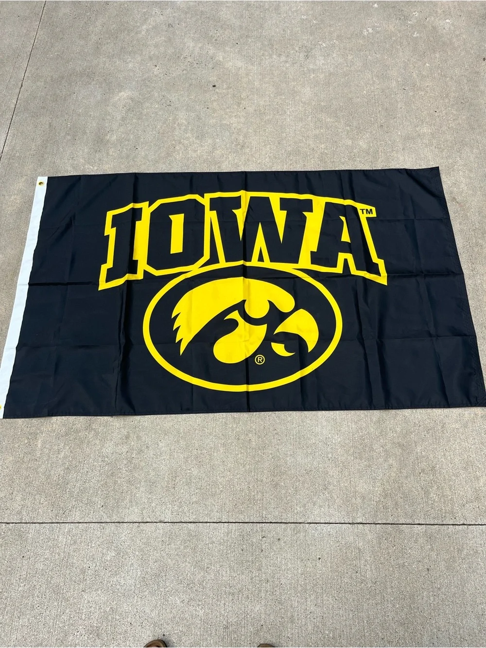 Iowa Hawkeyes Black and Yellow Collegiate Flag
